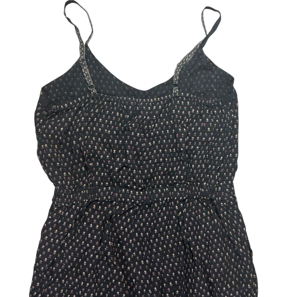 Fat Face Black Ditsy Floral Jumpsuit Romper Size 10 Viscose Adjustable Straps - Picture 7 of 16